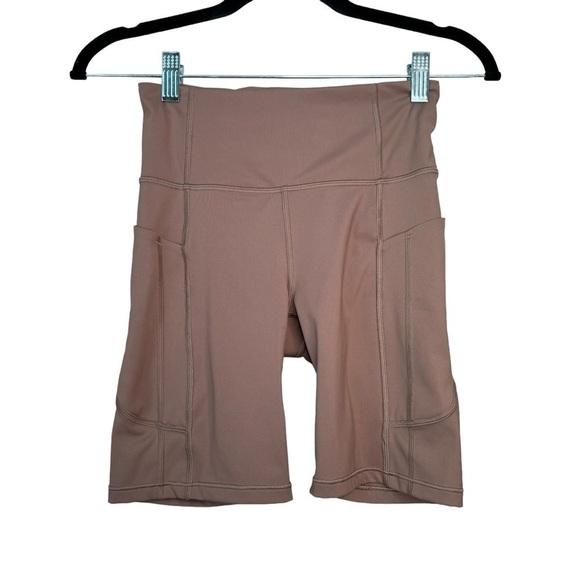 ATHLETA Ultimate Stash Pocket 7" Bike Short High Rise Workout Brown Women's XS - Picture 1 of 6
